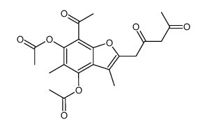 1-(4,6-diacetoxy-7-acetyl-3,5-dimethyl-benzofuran-2-yl)-pentane-2,4-dione Structure