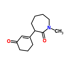 六氢-1-甲基-3-(3-氧代-1-环己烯-1-基)-2H-氮杂卓-2-酮结构式