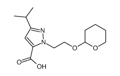 5-Isopropyl-2-[2-(tetrahydro-pyran-2-yloxy)ethyl]-2H-pyrazole-3-carboxylic acid结构式