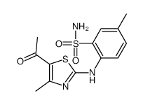 2-[(5-acetyl-4-methyl-1,3-thiazol-2-yl)amino]-5-methylbenzenesulfonamide结构式