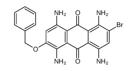 1,4,5,8-tetraamino-2-bromo-6-phenylmethoxyanthracene-9,10-dione结构式