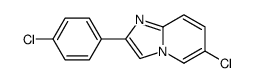 6-氯-2-(4-氯苯基)咪唑并[1,2-a]吡啶结构式