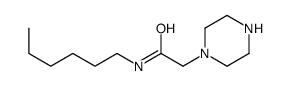 N-hexyl-2-piperazin-1-ylacetamide结构式