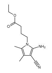 ethyl 4-(2-amino-3-cyano-4,5-dimethyl-1H-pyrrol-1-yl)butanoate Structure
