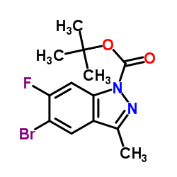 5-溴-6-氟-3-甲基-1H-吲唑-1-羧酸叔丁酯结构式