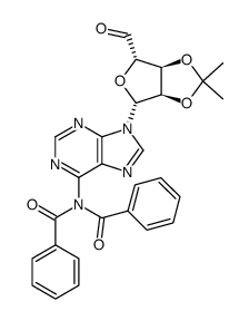 N6,N6-bis-benzoyl-2',3'-O-isopropylideneadenosine-5'-aldehyde Structure