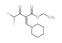 4,4-二氟-3-氧代-2-(哌啶-1-基亚甲叉)丁酸乙酯结构式
