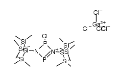 2-chloro-3,4-bis-tris(trimethylsilyl)silyl-cyclo-diphospha-diazenium-tetrachloridogallate结构式
