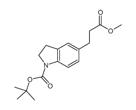 2-Methyl-2-propanyl 5-(3-methoxy-3-oxopropyl)-1-indolinecarboxyla te结构式