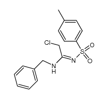 N-Benzyl-N'-(p-toluenesulfonyl)-2-chloroacetamidine Structure