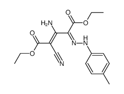 (Z)-3-Amino-2-cyano-4-(p-tolyl-hydrazono)-pent-2-enedioic acid diethyl ester Structure