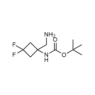 N-[1-(氨基甲基)-3,3-二氟环丁基]氨基甲酸叔丁酯结构式