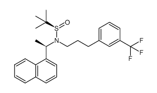 2-methylpropane-2-sulfinic acid (1-naphthalen-1-ylethyl)-[3-(3-trifluoromethylphenyl)propyl]amide结构式