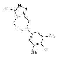 5-[(4-氯-3,5-二甲基苯氧基)甲基]-4-乙基-4H-1,2,4-噻唑-3-硫醇结构式
