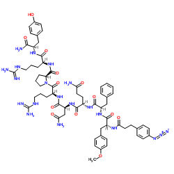 (3-(4-Azidophenyl)propionyl1,D-Tyr(Me)2,Arg6,Arg8,Tyr-NH29)-Vasopressin trifluoroacetate salt结构式