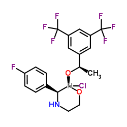 (2R,3S)-2-[(1R)-1-[3,5-双(三氟甲基)苯基]乙氧基]-3-(4-氟苯基)-吗啉盐酸盐结构式