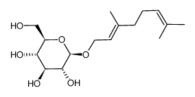 (2E)-3,7-二甲基-2,6-辛二烯-1-基 BETA-D-吡喃葡萄糖苷结构式