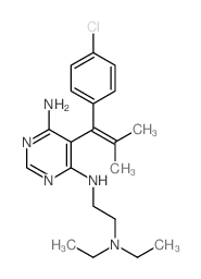 4,6-Pyrimidinediamine,5-[1-(4-chlorophenyl)-2-methyl-1-propen-1-yl]-N4-[2-(diethylamino)ethyl]- Structure