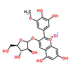 氯化矮牵牛素-3-O-阿拉伯糖苷结构式