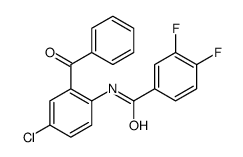 N-(2-苯甲酰基-4-氯苯基)-3,4-二氟苯甲酰胺结构式