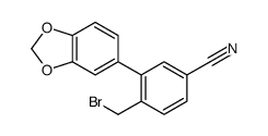 3-(1,3-benzodioxol-5-yl)-4-(bromomethyl)benzonitrile结构式