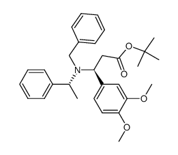 tert-butyl (3S,αR)-3-(N-benzyl-N-α-methylbenzylamino)-3-(3,4-dimethoxyphenyl)propanoate Structure