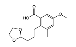 2-[3-(1,3-dioxolan-2-yl)propyl]-5-methoxy-3-methylbenzoic acid Structure