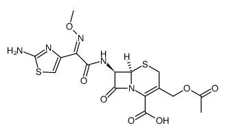 (6R,7R)-3-(Acetoxymethyl)-8-oxo-7-[(2-amino-4-thiazolyl)(methoxyimino)acetylamino]-5-thia-1-azabicyclo[4.2.0]octa-2-ene-2-carboxylic acid Structure