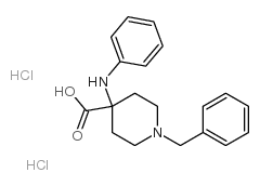 1-苄基-4-(苯基氨基)哌啶-4-羧酸双盐酸盐结构式