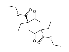 1,4-diethyl-2,5-dioxo-cyclohexane-1r,4t()-dicarboxylic acid diethyl ester Structure