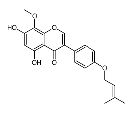 5,7-Dihydroxy-8-methoxy-3-[4-[(3-methyl-2-butenyl)oxy]phenyl]-4H-1-benzopyran-4-one结构式