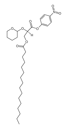 (2R)-3-(4-nitrophenoxy)-3-oxo-2-((tetrahydro-2H-pyran-2-yl)oxy)propyl palmitate结构式