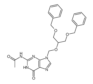 N2-acetyl-9-[[1,3-bis(benzyloxy)-2-propoxy]methyl]guanine Structure
