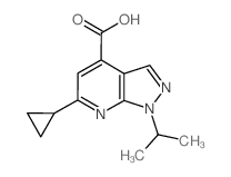 6-环丙基-1-异丙基-1H-吡唑并[3,4-b]吡啶-4-羧酸结构式