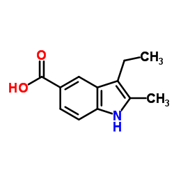 3-Ethyl-2-methyl-1H-indole-5-carboxylic acid结构式