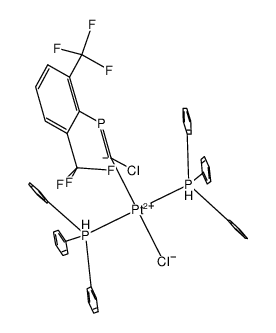 trans-[PtCl(ClC=P(2,6-bis(trifluoromethyl)phenyl)(PPh3)2] Structure