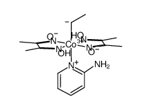 trans-bis(dimethylglyoximato)(CH2CH3)(2-aminopyridine)cobalt(III)结构式