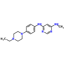 N4-(4-(4-ethylpiperazin-1-yl)phenyl)-N6- MethylpyriMidine-4,6-diaMine结构式
