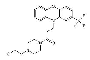 10-(3-(4-hydroxyethyl-1-piperazinyl)-3-oxopropyl)-2-trifluoromethyl-10H-phenothiazine结构式