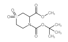 硫代吗啉-3,4-二羧酸-4-叔丁酯-3-甲酯 1,1-二氧化物结构式