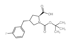 (2S,4R)-1-(叔丁氧基羰基)-4-(3-氟苄基)吡咯烷-2-甲酸结构式