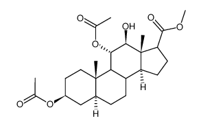 3β,11α-Bis(acetyloxy)-12β-hydroxy-5α-androstane-17β-carboxylic acid methyl ester结构式