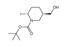 (2R,5R)-tert-butyl 5-(hydroxymethyl)-2-methylpiperidine-1-carboxylate结构式