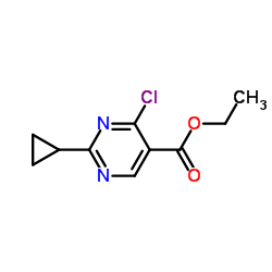 4-氯-2-环丙基嘧啶-5-羧酸乙酯结构式
