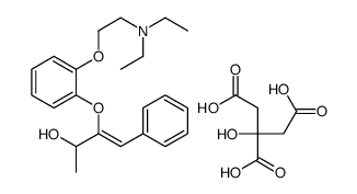 2-(carboxymethyl)-2,4-dihydroxy-4-oxobutanoate,diethyl-[2-[2-[(E)-3-hydroxy-1-phenylbut-1-en-2-yl]oxyphenoxy]ethyl]azanium Structure