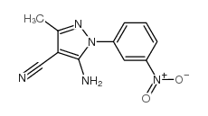 5-氨基-4-氰基-3-甲基-1-(3-硝基苯基)吡唑结构式