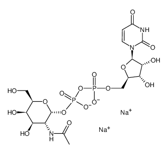 尿苷 5′-二磷酸-N-乙酰半乳糖胺 二钠盐结构式