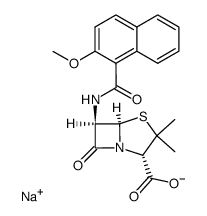 6β-(2-methoxy-naphthalene-1-carbonylamino)-penicillanic acid, sodium salt Structure