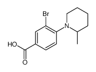 3-溴-4-(2-甲基哌啶-1-基)苯甲酸结构式