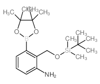 2-((叔丁基二甲基甲硅烷基氧基)甲基)-3-(4,4,5,5-四甲基-1,3,2-二噁硼烷-2-基)苯胺结构式